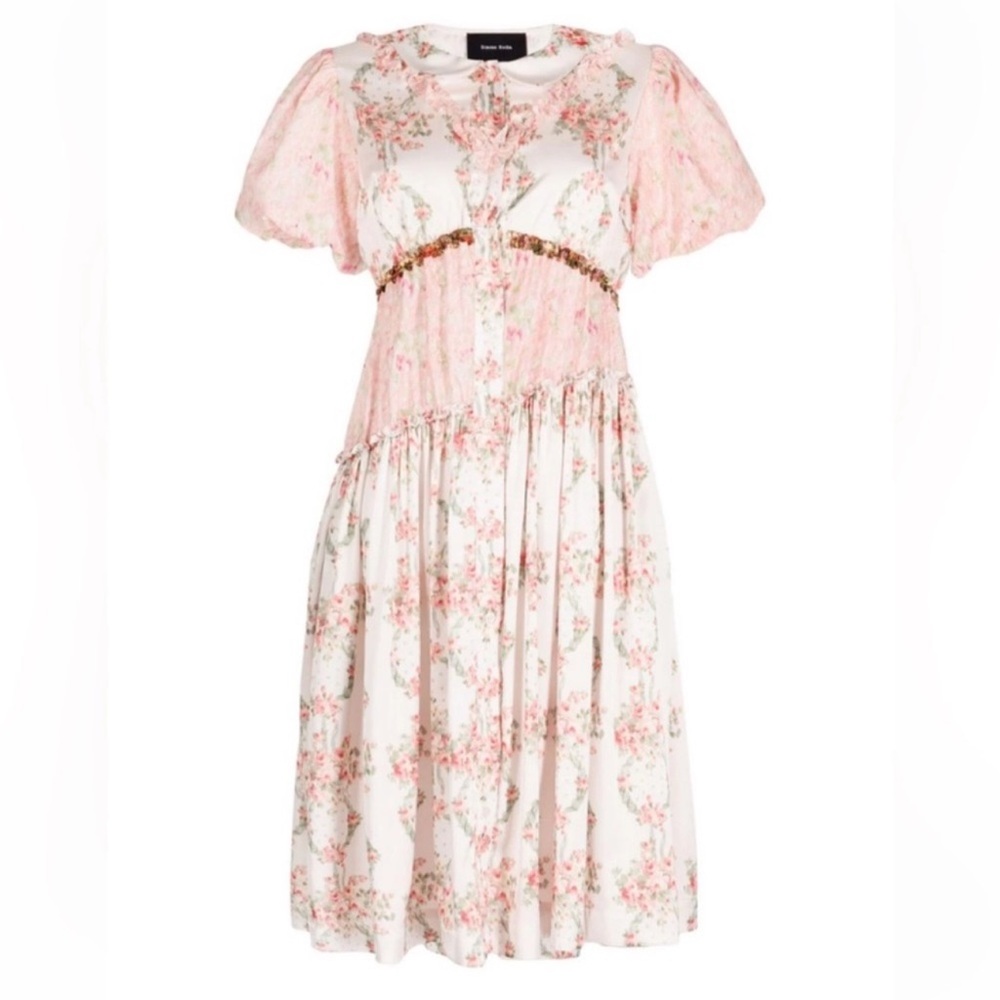 Simone Rocha Asymmetric Ruffle Patchwork Floral M… - image 3